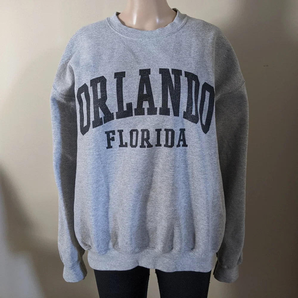 Orlando Florida grey crewneck sweater, men's large - Picture 1 of 5
